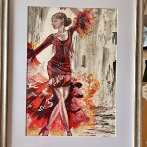 Tűztánc, akvarellfestmény - művészet - festmény - akvarell - Meska.hu