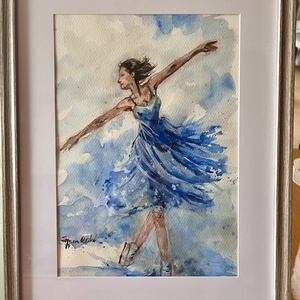 Jégszárnyakon akvarell festmény, Művészet, Festmény, Akvarell, Festészet, MESKA