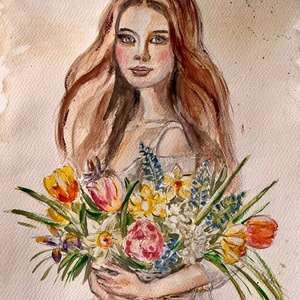 Tavaszi ölelés- akvarell festmény, Művészet, Festmény, Akvarell, Festészet, Mindenmás, MESKA