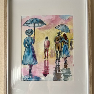 Séta a fény felé-Akvarell festmény, Művészet, Festmény, Akvarell, Festészet, MESKA