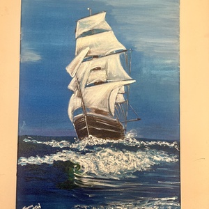 Szabadság a hullámokon - művészet - festmény - akril - Meska.hu