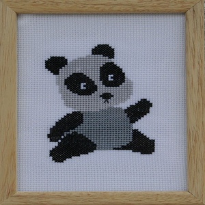 Panda keresztszemes falikép, Otthon & Életmód, Babaszoba, gyerekszoba, Babaszoba kép, Hímzés, MESKA