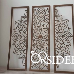 3 részes virágos mandala falikép fából - otthon & életmód - dekoráció - spiritualitás - mandala - Meska.hu