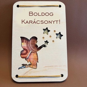 Karácsonyi pénzátadó angyalkás megszemélyesítve - karácsony - karácsonyi ajándékozás - karácsonyi ajándékcsomagolás - Meska.hu