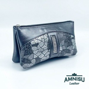 Sötét ezüst - szürke mintás egyenes kristály köves női pénztárca G8001, Táska & Tok, Pénztárca & Más tok, Pénztárca, Női pénztárca, , MESKA