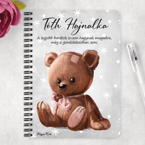 Személyre szabható - Cuki maci mintás A6-os füzet - otthon & életmód - papír, írószer - jegyzetfüzet & napló - Meska.hu