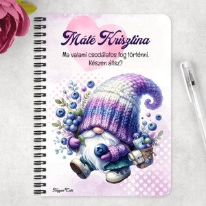 Személyre szabható - Kalandor Áfonyás manó mintás A6-os füzet - otthon & életmód - papír, írószer - jegyzetfüzet & napló - Meska.hu