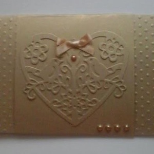 Nászajándék boríték (ajándékutalvány átadó)  20x10 cm - dombormintás jókívánság kártyával -  - Meska.hu