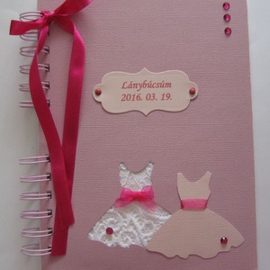 Album  - lánybúcsú - pink - szalagos virággal -  - Meska.hu