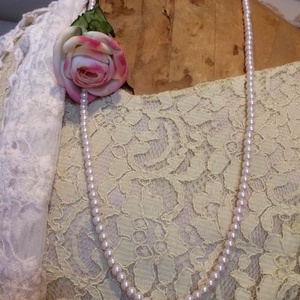 Gyöngyöző romantika - egyedi, rózsás gyöngysor - ékszer - nyaklánc - gyöngyös nyaklánc - Meska.hu
