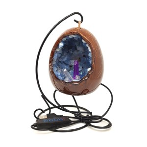 Kék kalcit nyers tojás hangulatlámpa fém állvánnyal 10 cm, Kellékek & szerszámok, Ásvány alapanyag, , MESKA