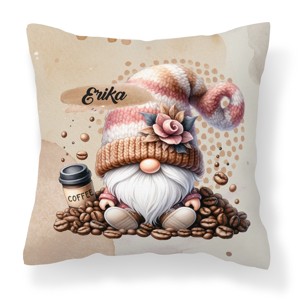 Névvel kérhető - Kávés manó kávébabbal mintás párna, Otthon & Életmód, Lakástextil, Párna & Párnahuzat, Díszpárna (belsővel együtt), , MESKA