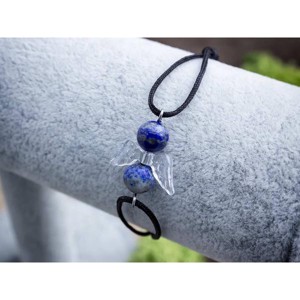 Nyitottság angyal lápisz lazuli microcord karkötő, Ékszer, Karkötő, Ásványkarkötő, , MESKA