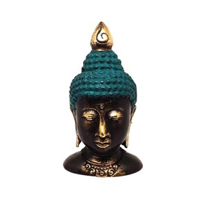 Réz figura Buddha fej kék 11x6cm, Otthon & Életmód, Dekoráció, Spiritualitás, , MESKA