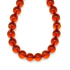 Borostyán barna golyó 9,5mm A nyaklánc 45cm, Ékszer, Nyaklánc, Hosszú nyaklánc, , MESKA