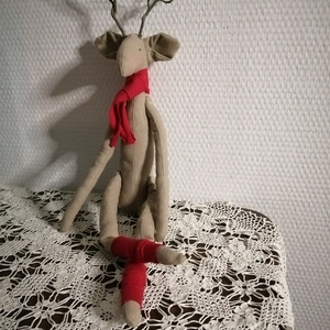 Karácsonyi dekoráció - textil szarvas - karácsony - karácsonyi lakásdekoráció - karácsonyi manók, figurák - Meska.hu