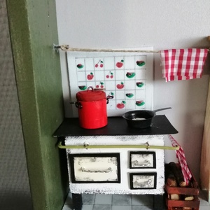 Dioráma - retro konyha - művészet - makett, modell - Meska.hu