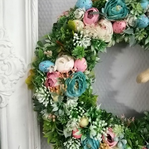 Húsvéti ajtódísz textil nyuszival - otthon & életmód - dekoráció - ajtó- és ablak dekoráció - ajtódísz & kopogtató - Meska.hu