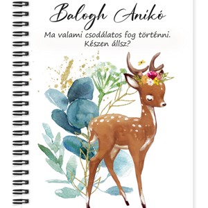 Személyre szabható - Tündéri Őzike mintás A6-os füzet, Otthon & Életmód, Papír, írószer, Jegyzetfüzet & Napló, , MESKA