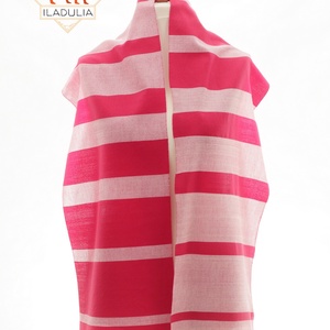 100% Merinó gyapjú kézi szőttes sál inverz szimmetrikus csíkritmus díszítéssel (63) - Meska.hu