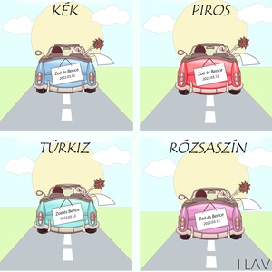 Autós pénzátadó képkeret, nászajándék átadó esküvőre - választható autószínnel - esküvő - emlék & ajándék - nászajándék - esküvői pénzátadó képkeret - Meska.hu
