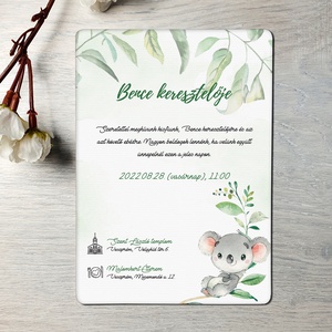 Koalás keresztelő meghívó (ajándék borítékkal) - fiús / kisfiúknak - Meska.hu