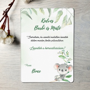 Koalás keresztszülő felkérő (ajándék borítékkal) - fiús, kisfiú - Meska.hu