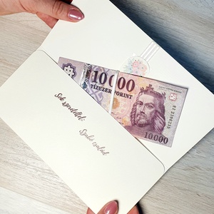 Pénzátadó boríték / Nászajándék átadó szatén masnival és szalagokkal díszítve - esküvő - emlék & ajándék - nászajándék - esküvői pénzátadó boríték, kártya - Meska.hu