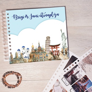 Utazós Scrapbook / emlékkönyv / napló egyedi felirattal, ajándék ötlet pároknak,Valentin napi - otthon & életmód - papír, írószer - jegyzetfüzet & napló - Meska.hu