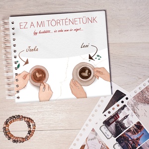 Napló / Scrapbook / Emlékkönyv saját nevetekkel, ajándék ötlet, szerelmes, pároknak - a mi történetünk, randi  - otthon & életmód - papír, írószer - jegyzetfüzet & napló - Meska.hu