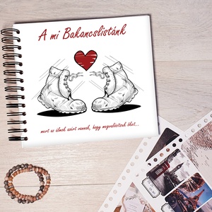 Bakancslista - Fehér / Napló / Scrapbook / Emlékkönyv saját nevetekkel, ajándék ötlet, pároknak - a mi történetünk, Otthon & Életmód, Papír, írószer, Jegyzetfüzet & Napló, Fotó, grafika, rajz, illusztráció, Papírművészet, MESKA