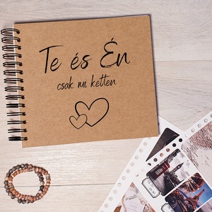 Barna - Szerelmes Napló / Scrapbook / Emlékkönyv saját nevetekkel, ajándék ötlet, szerelmes, pároknak, Valentin napi, Otthon & Életmód, Papír, írószer, Jegyzetfüzet & Napló, Fotó, grafika, rajz, illusztráció, Papírművészet, MESKA