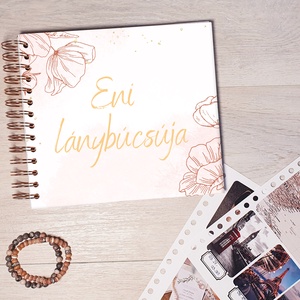 Lánybúcsús emlékkönyv, fotóalbum, napló, Scrapbook (pipacs virág) - névre szóló - esküvő - lánybúcsú - Meska.hu