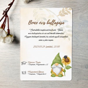 Napraforgó manó ovis ballagási meghívó (ajándék borítékkal) - unisex - otthon & életmód - papír, írószer - ajándékozás kellékei - meghívó - Meska.hu