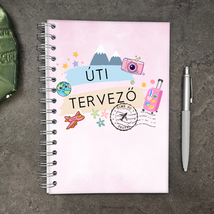 Utazás tervező napló, úti napló, úti tervező - rózsaszín, Otthon & Életmód, Papír, írószer, Jegyzetfüzet & Napló, Fotó, grafika, rajz, illusztráció, Papírművészet, MESKA