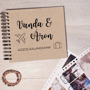 Közös kalandjaink 1. /Útinapló/Utazós Scrapbook/ emlékkönyv/egyedi felirattal, ajándék ötlet pároknak, Valentin napi - Meska.hu