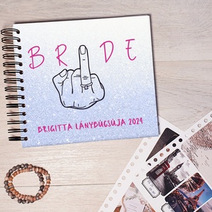 Lánybúcsús emlékkönyv, fotóalbum, napló, Scrapbook (Kék Bride) - névre szóló - Meska.hu