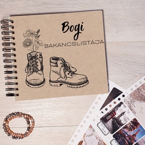 Bakancslista - fiú / Napló / Scrapbook / Emlékkönyv saját nevetekkel, ajándék ötlet, pároknak - a mi történetünk, Otthon & Életmód, Papír, írószer, Jegyzetfüzet & Napló, Fotó, grafika, rajz, illusztráció, Papírművészet, MESKA