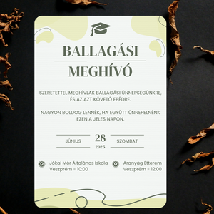 Iskolai Ballagási meghívó / Diplomaosztó meghívó - Zöld - otthon & életmód - papír, írószer - ajándékozás kellékei - meghívó - Meska.hu