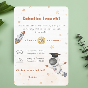 Űrhajós ovis ballagási meghívó (ajándék borítékkal) - otthon & életmód - papír, írószer - ajándékozás kellékei - meghívó - Meska.hu