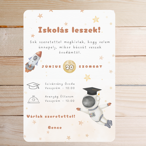 Űrhajós ovis ballagási meghívó (ajándék borítékkal) - otthon & életmód - papír, írószer - ajándékozás kellékei - meghívó - Meska.hu