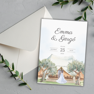 Esküvői meghívó - Esküvői pár , Esküvő, Meghívó & Kártya, Meghívó, Fotó, grafika, rajz, illusztráció, Papírművészet, MESKA