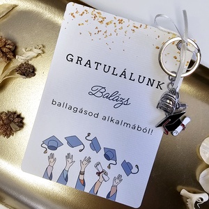 Ballagási ajándékozó kártya - választható kulcstartóval (érettségi/diplomaosztó ajándék, ballagási ajándék) - Grafika 2. - otthon & életmód - papír, írószer - ajándékozás kellékei - ajándékkísérő - Meska.hu
