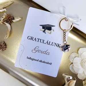 Ballagási ajándékozó kártya - választható kulcstartóval (érettségi/diplomaosztó ajándék, ballagási ajándék) - Grafika 3. - otthon & életmód - papír, írószer - ajándékozás kellékei - ajándékkísérő - Meska.hu