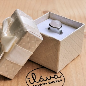 Rózsakvarc nemesacél gyűrű - ékszer - gyűrű - Meska.hu