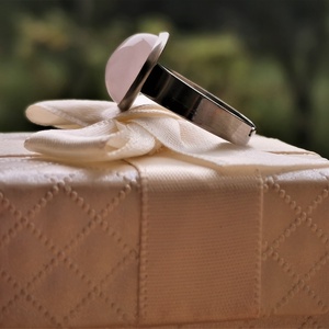 Rózsakvarc nemesacél gyűrű - ékszer - gyűrű - Meska.hu