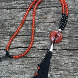 Karneol-Ónix mala nyaklánc - otthon & életmód - dekoráció - spiritualitás - mala - Meska.hu