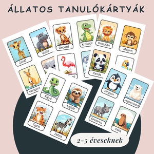 Állatos tanulókártyák  nyomtatható, PDF, Játék & Sport, Táblajáték és Kártyajáték, Kártya, Fotó, grafika, rajz, illusztráció, MESKA