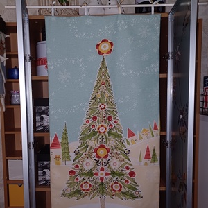 Karácsonyfa  - textilkép, Karácsony, Karácsonyi lakásdekoráció, Karácsonyi lakásdíszek, Varrás, MESKA