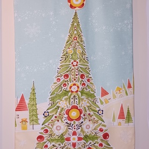 Karácsonyfa  - textilkép - karácsony - karácsonyi lakásdekoráció - karácsonyi lakásdíszek - Meska.hu